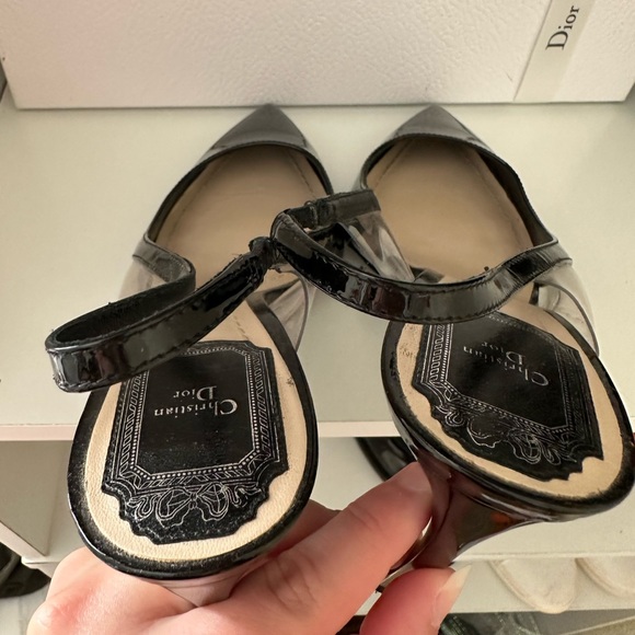 NWOB Dior Clear & Black Patent Leather Slingback - Picture 3 of 16
